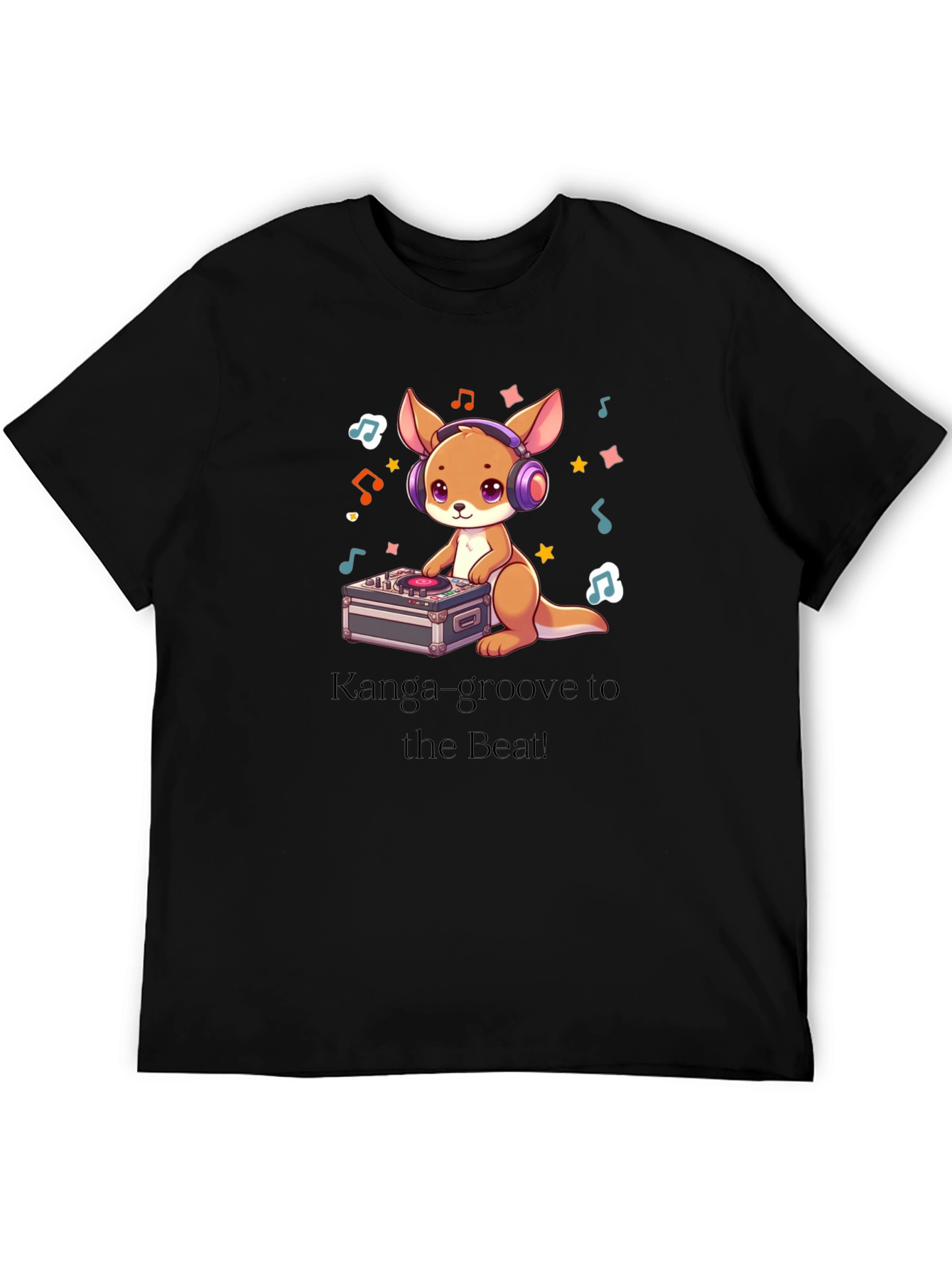 Black DJ Kangaroo T-Shirt - Groove to the Beat! view 5