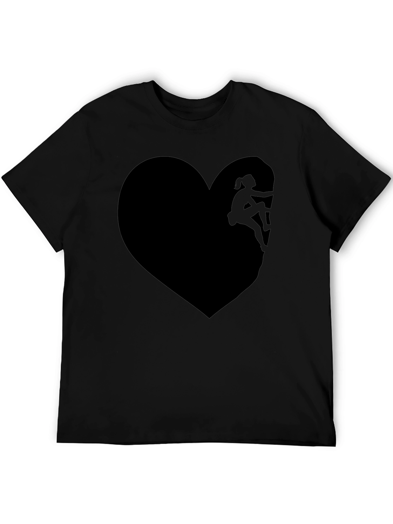 Black Climbing Heart T-Shirt - Passionate Ascent view 5