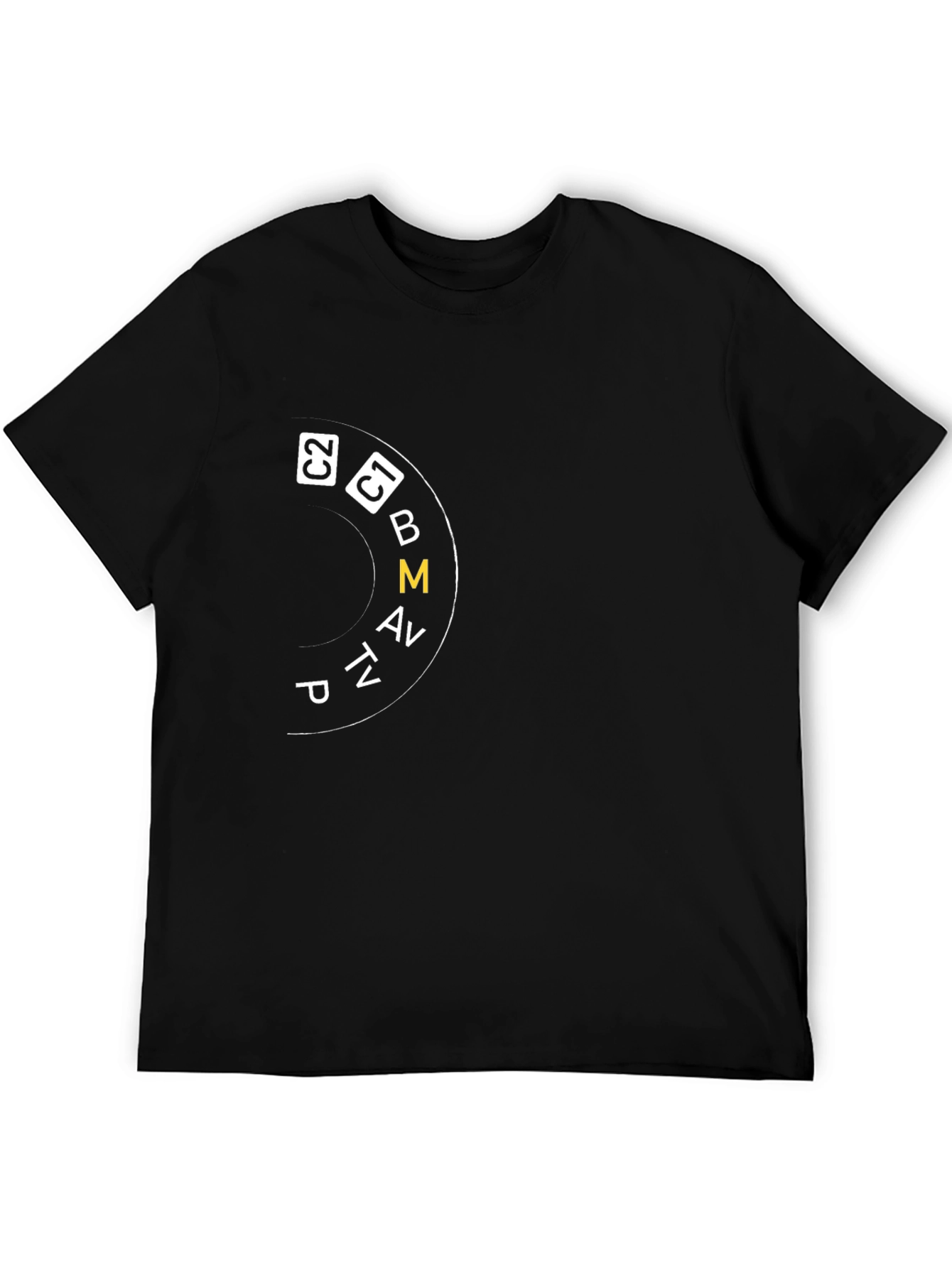Black Photographer Mode Dial Graphic T-Shirt view 5