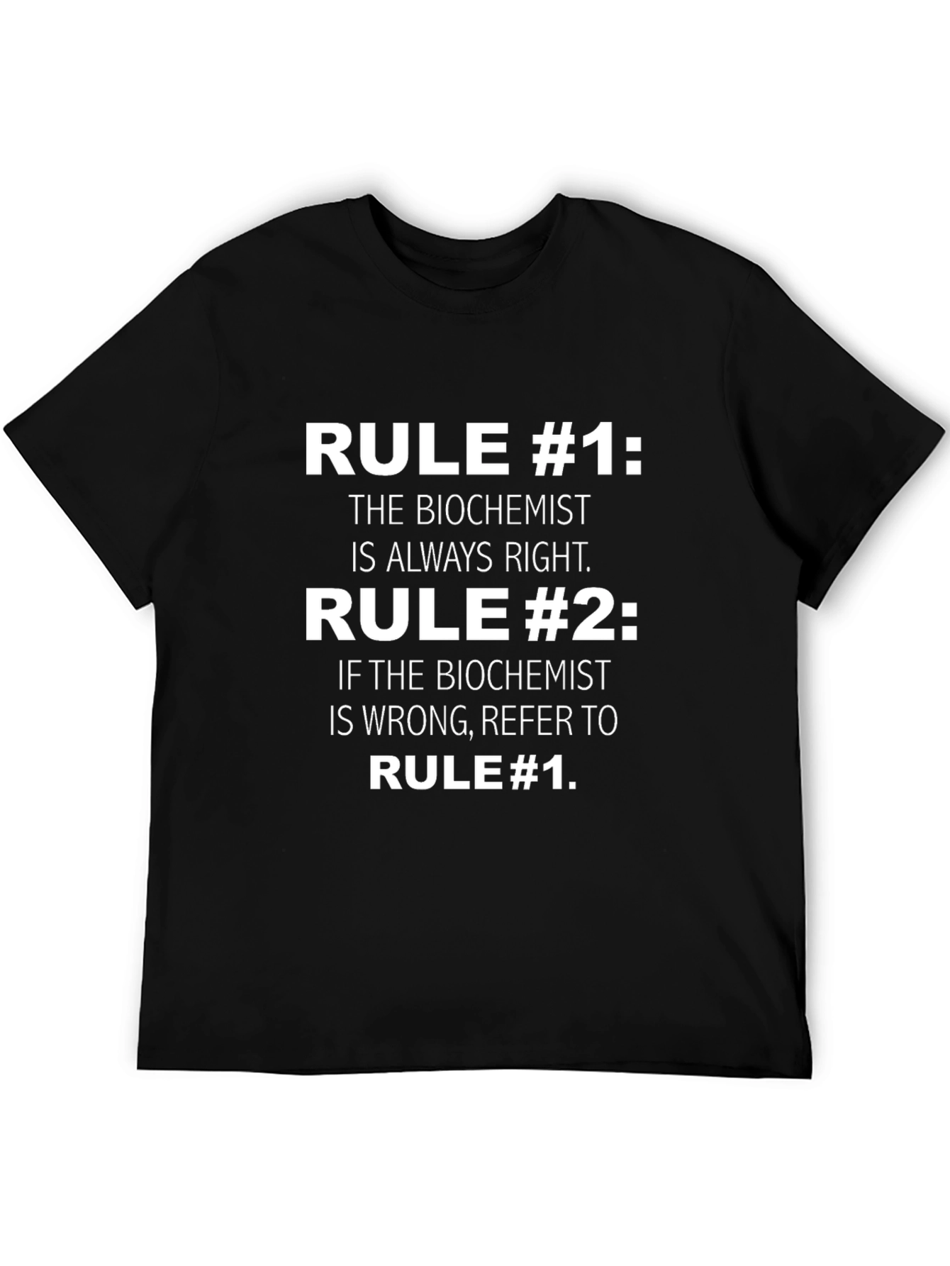 Black Biochemist Rule T-Shirt - Funny Science Tee view 5
