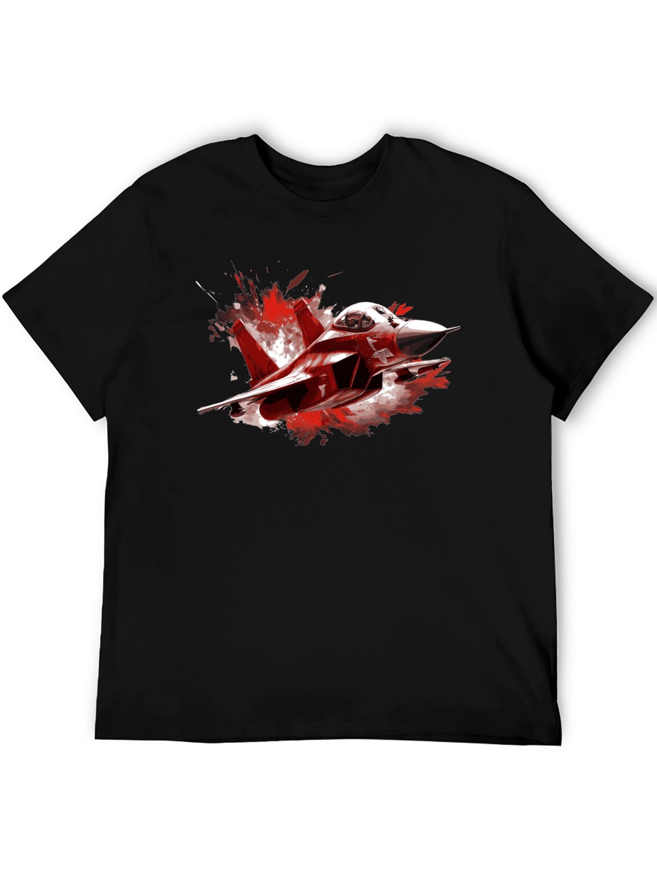 Black Fighter Jet Graphic Tee - Bold & Stylish view 5