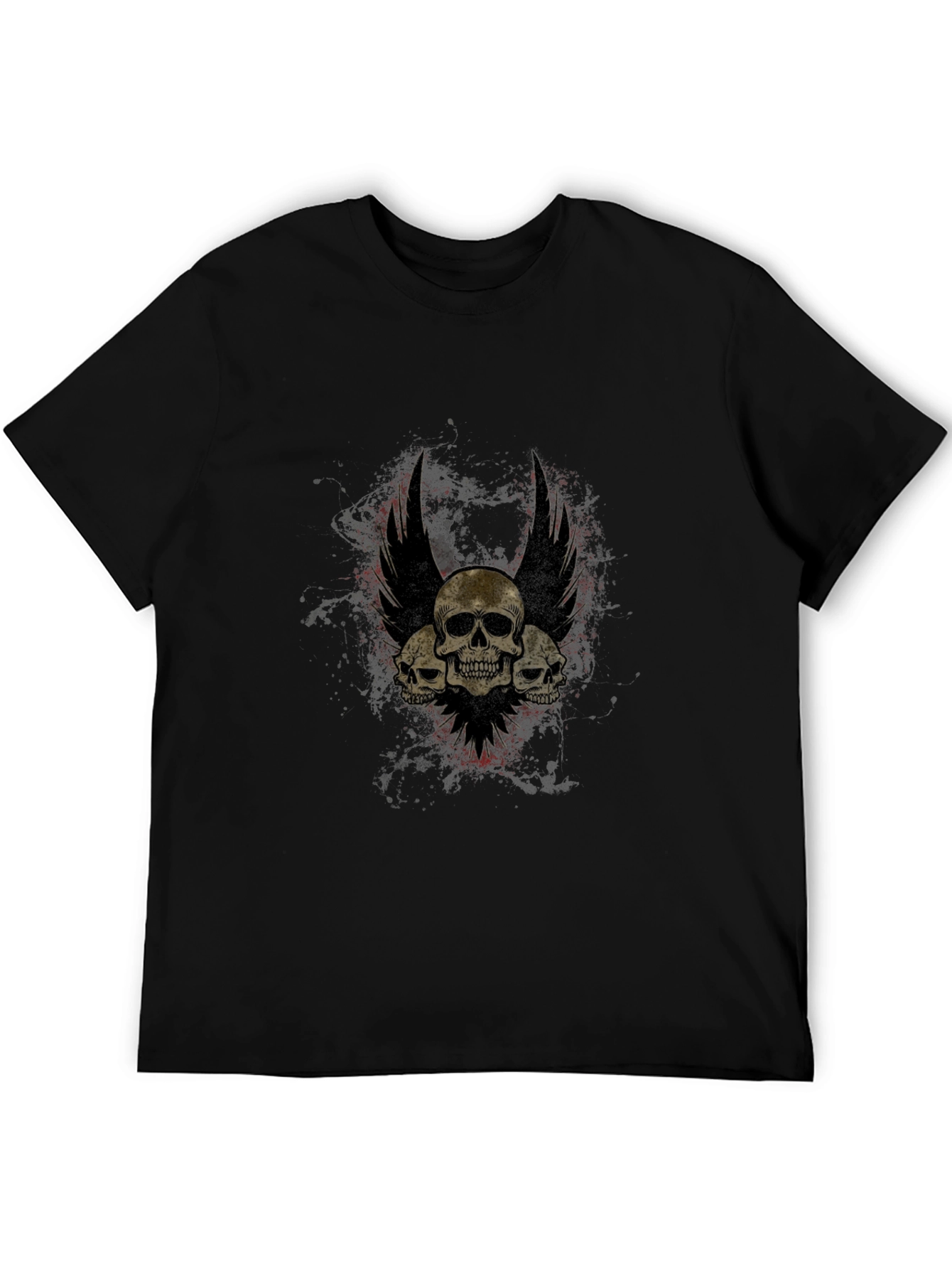 Black Skull Winged T-Shirt - Gothic Style view 5