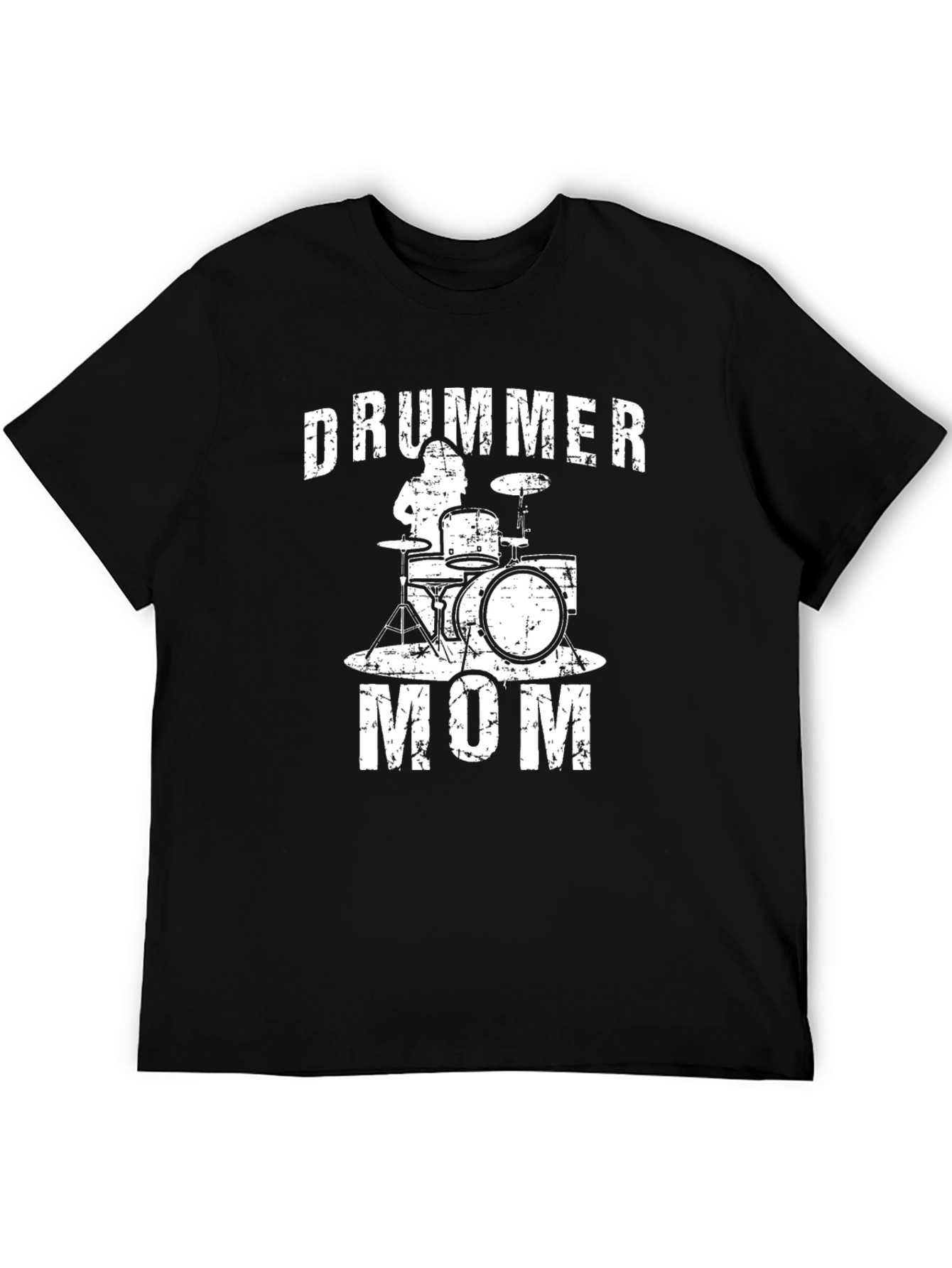 Black Drummer Mom Graphic T-Shirt - Black view 5