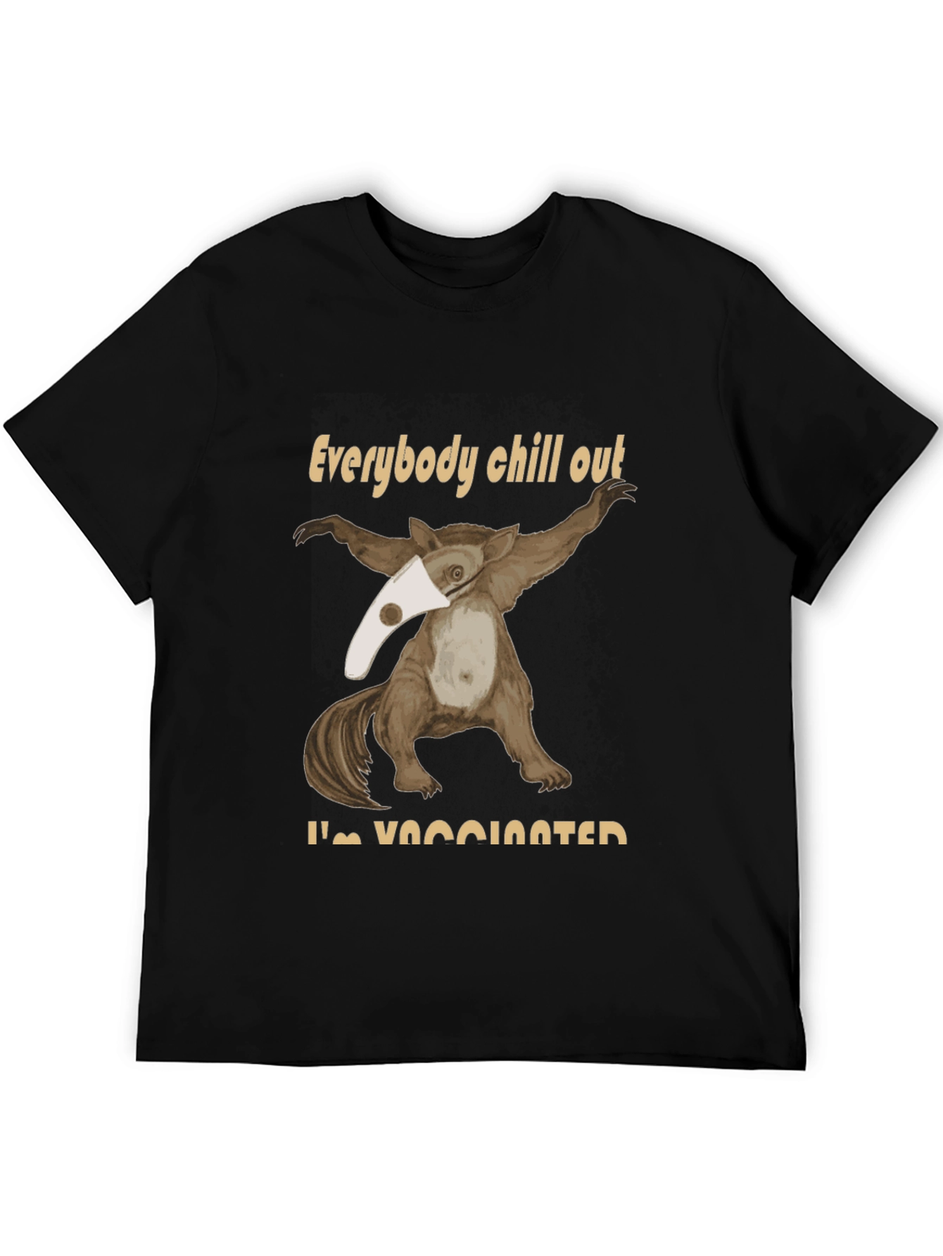 Black Funny Vaccinated Opossum T-Shirt view 5