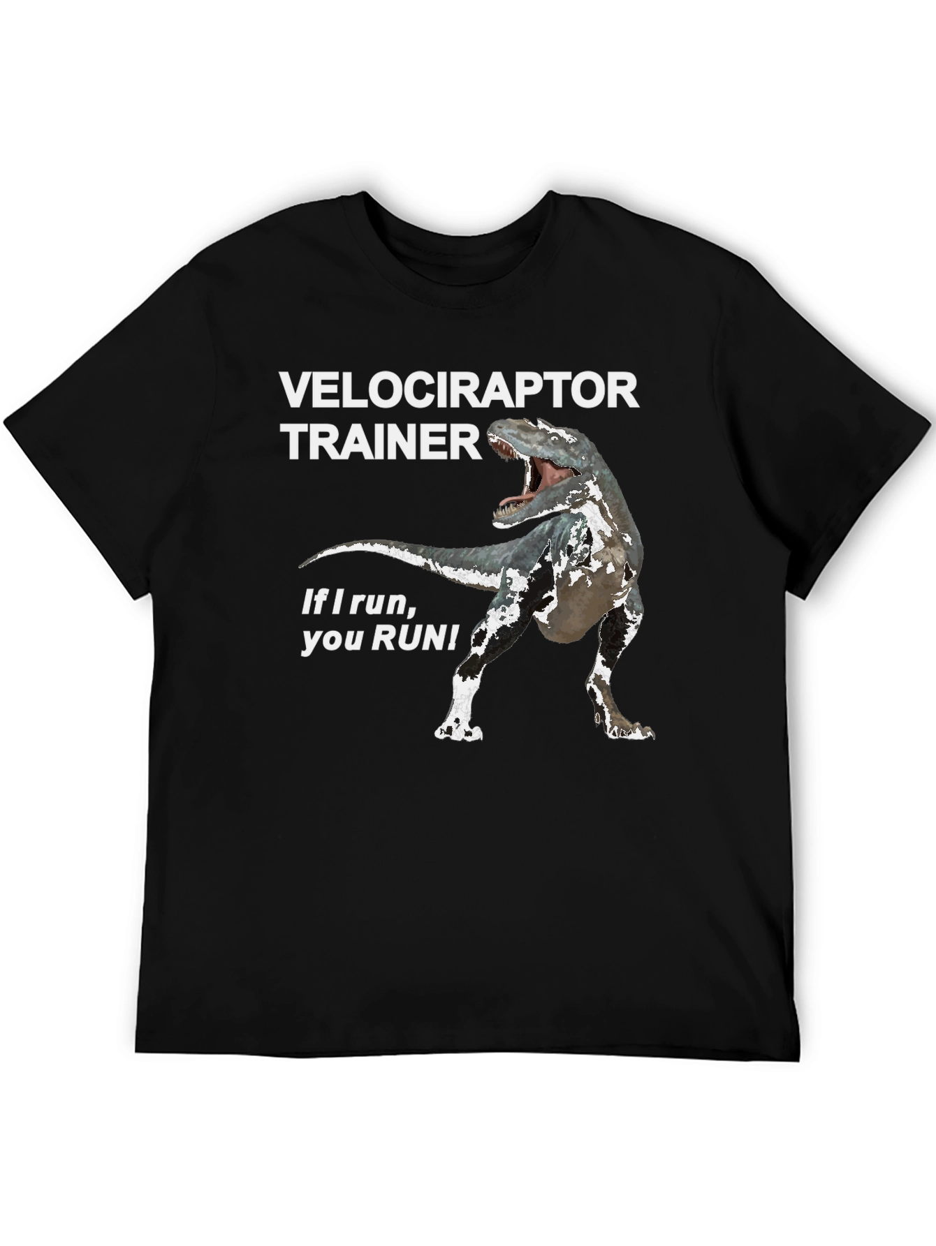 Black Velociraptor Trainer Graphic Tee view 5