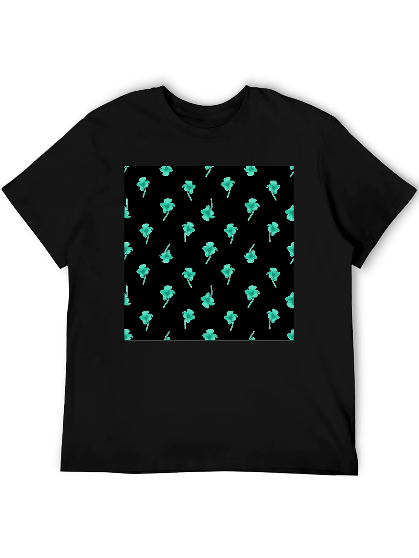 Black Clover Print Black Casual T-Shirt view 5