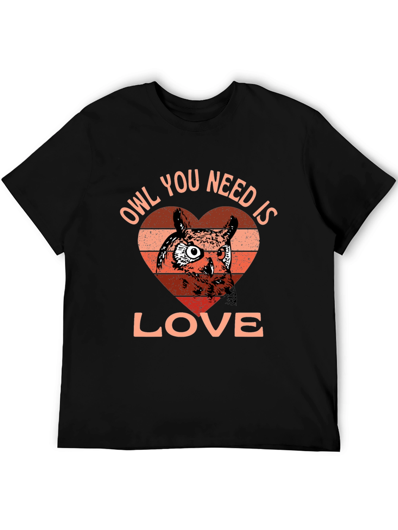 Black Owl You Need Is Love T-Shirt - Cute Bird Lover Tee view 5