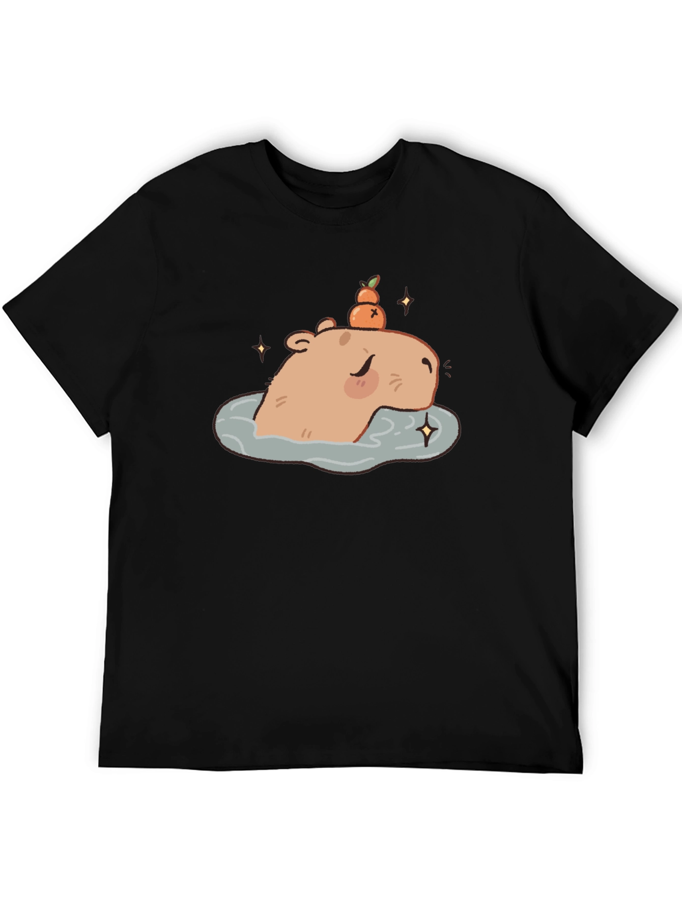 Black Capybara Relaxing T-Shirt - Cute Cartoon Tee view 5