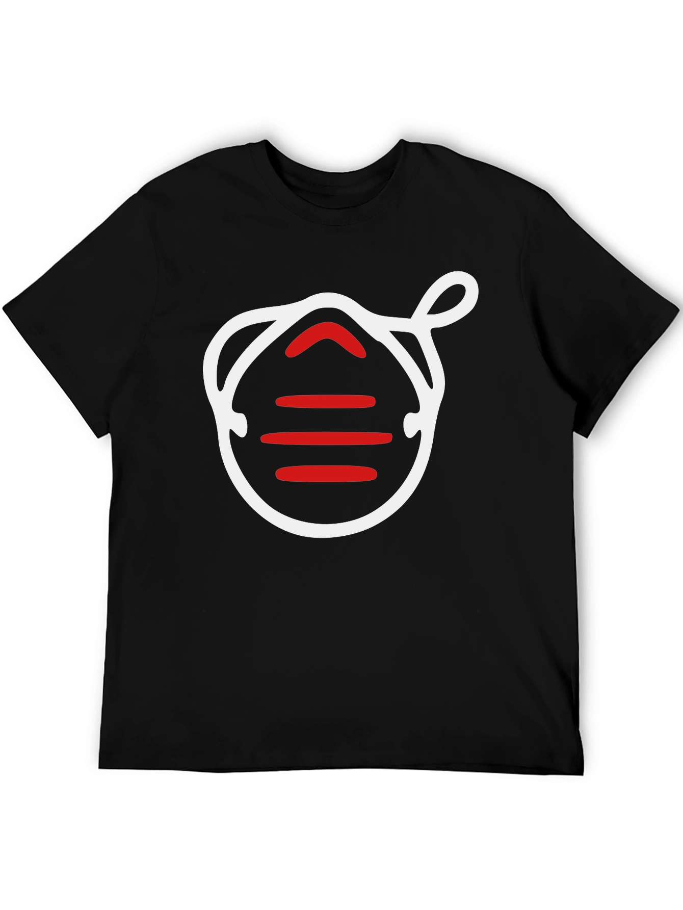 Black Graphic Tee: Mask Life Black T-Shirt view 5