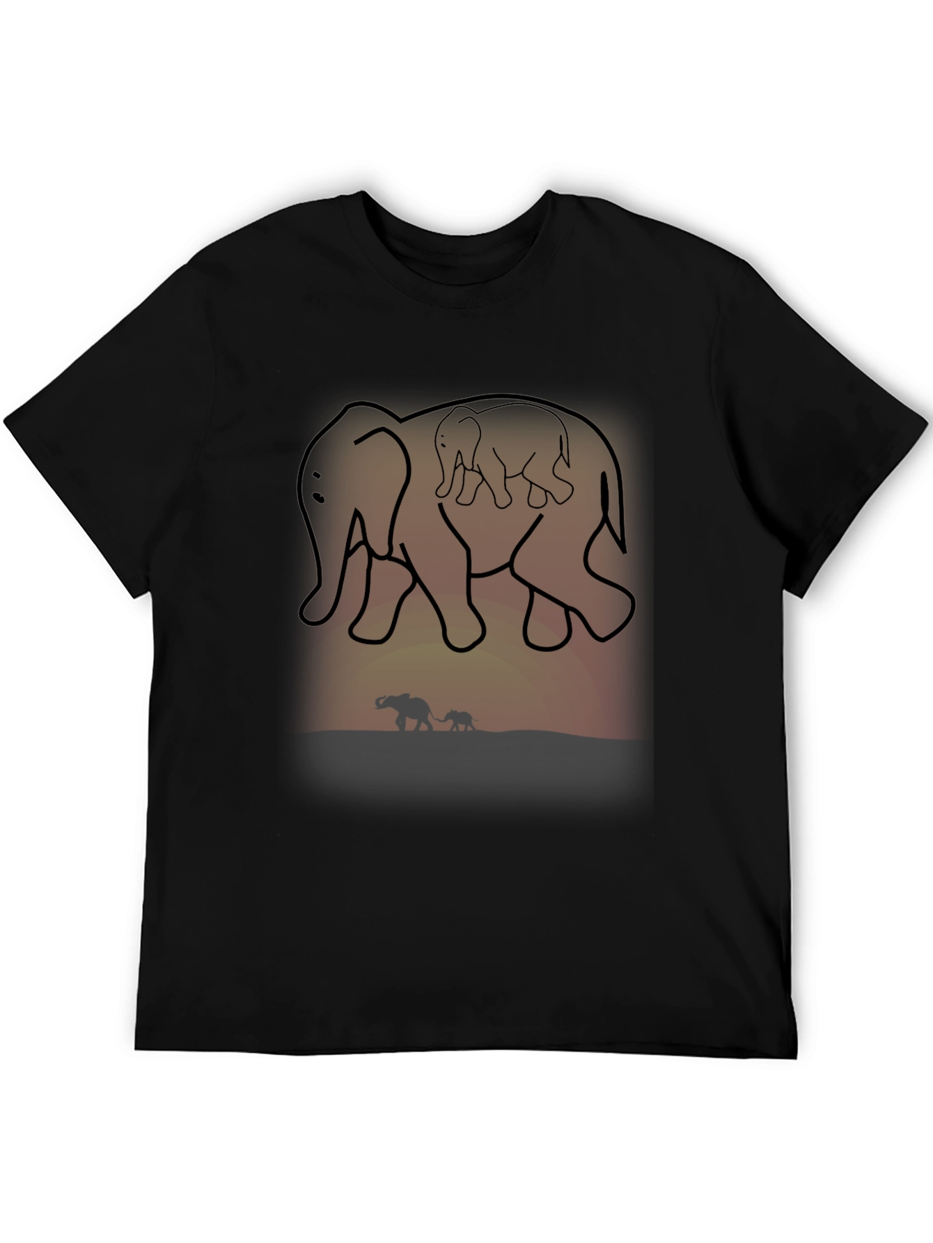 Black Elephant Family Graphic Tee view 5