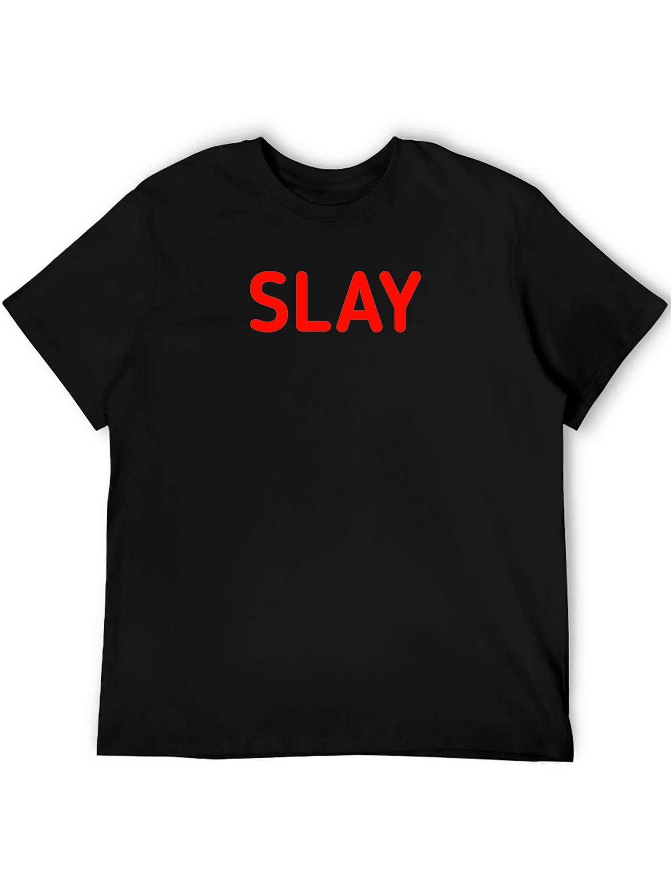 Black Slay Black T-Shirt - Bold Red Graphic Tee view 5