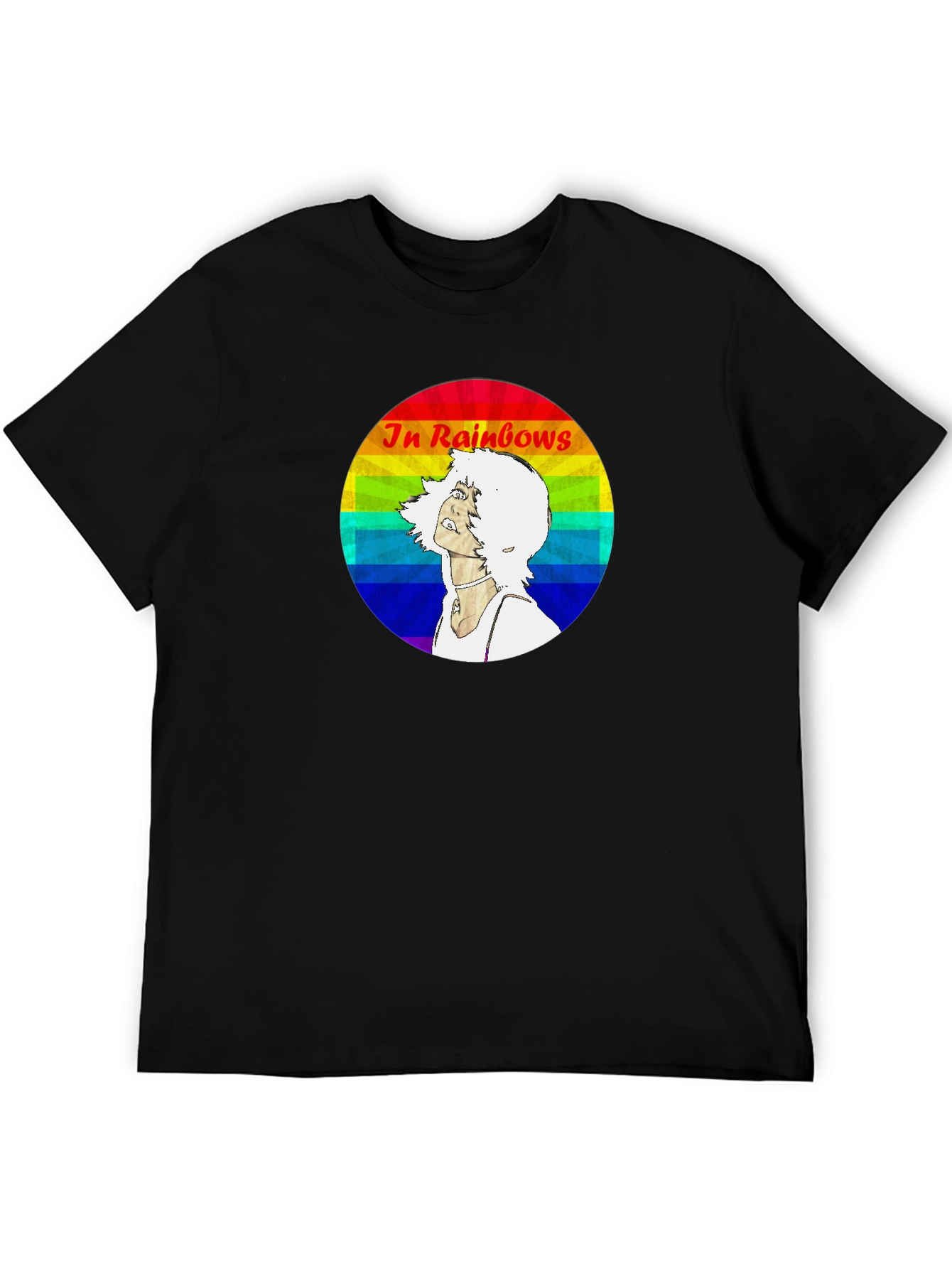 Black In Rainbows Graphic T-Shirt - Black Cotton Blend view 5
