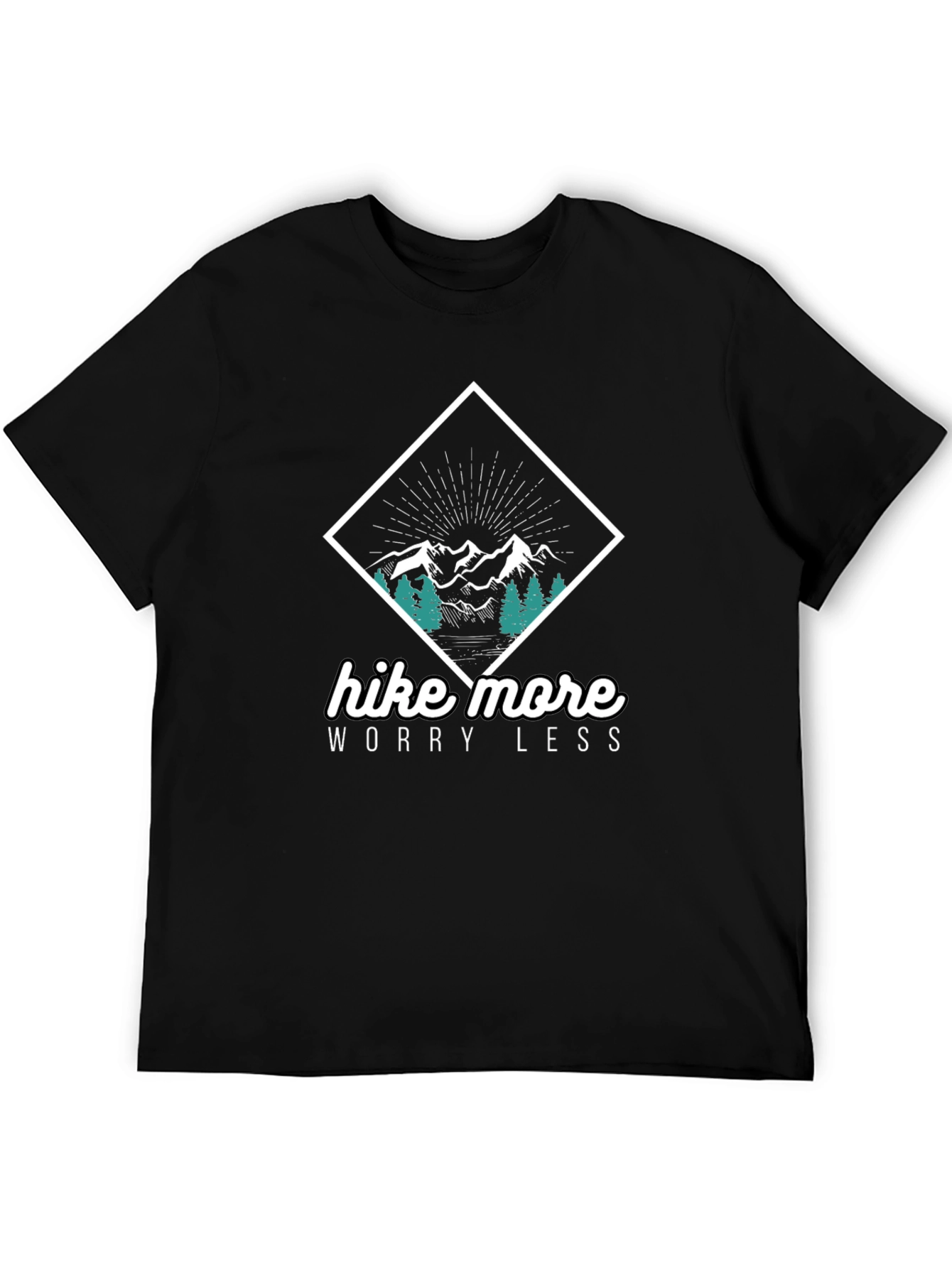 Black Hike More Worry Less Graphic Tee view 5