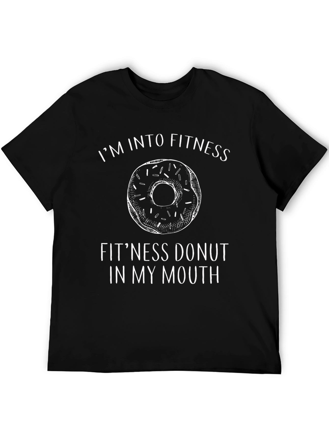 Black Fitness Donut Graphic Tee Funny Workout Shirt view 5