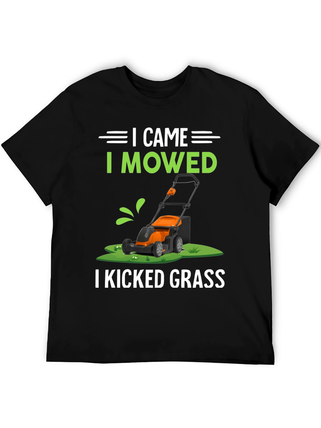 Black I Came I Mowed I Kicked Grass T-Shirt view 5