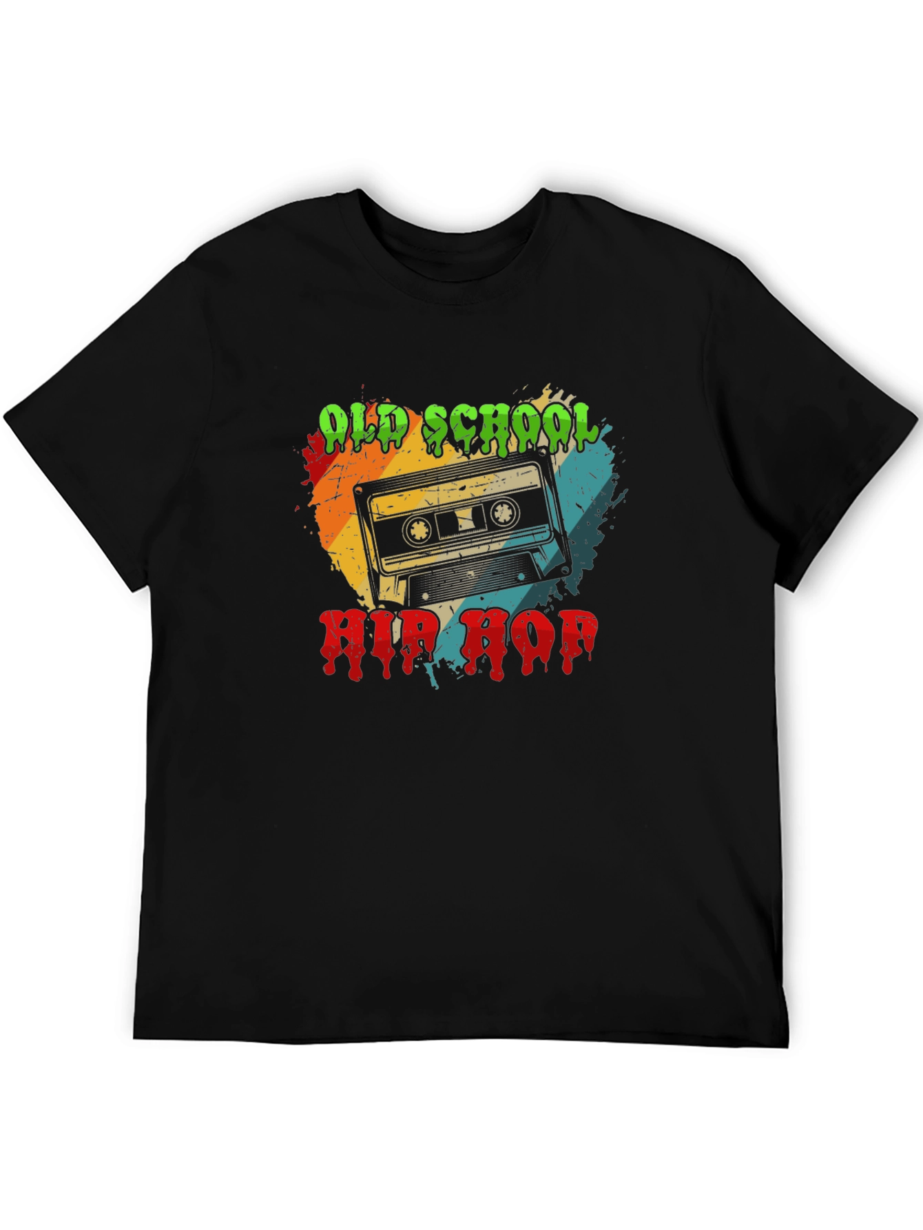 Black Old School Hip Hop Cassette Tape Graphic Tee view 5