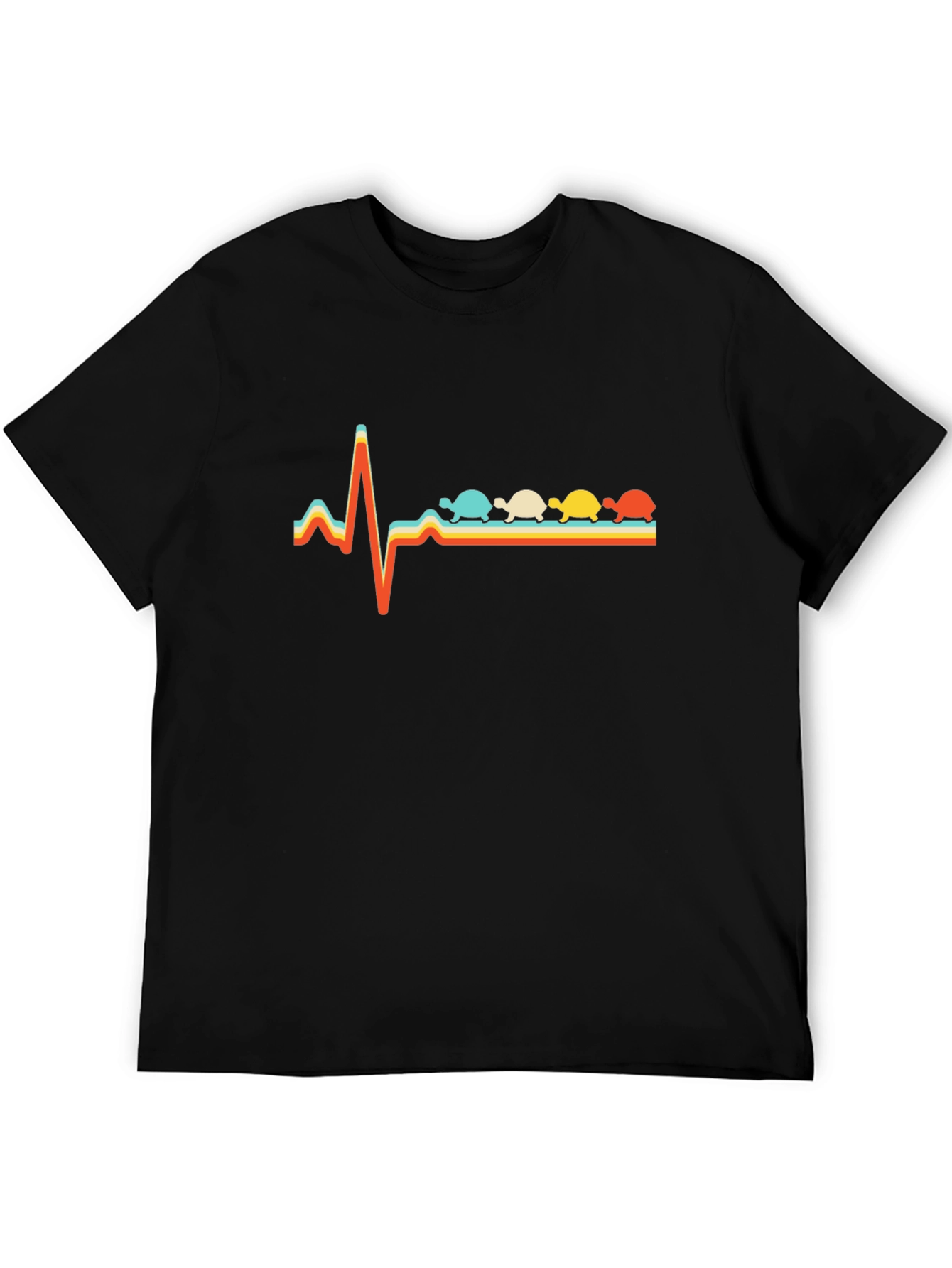 Black Turtle Heartbeat T-Shirt - Retro Style Tee view 5