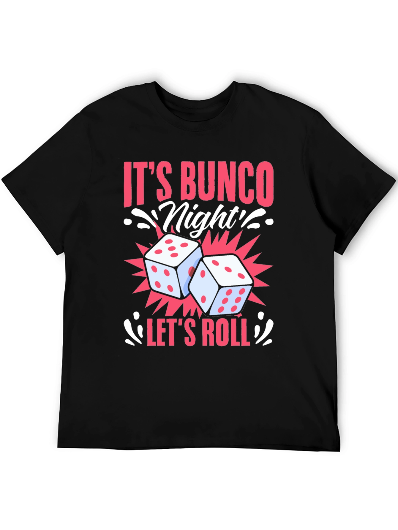 Black It's Bunco Night! Dice Graphic Tee view 5