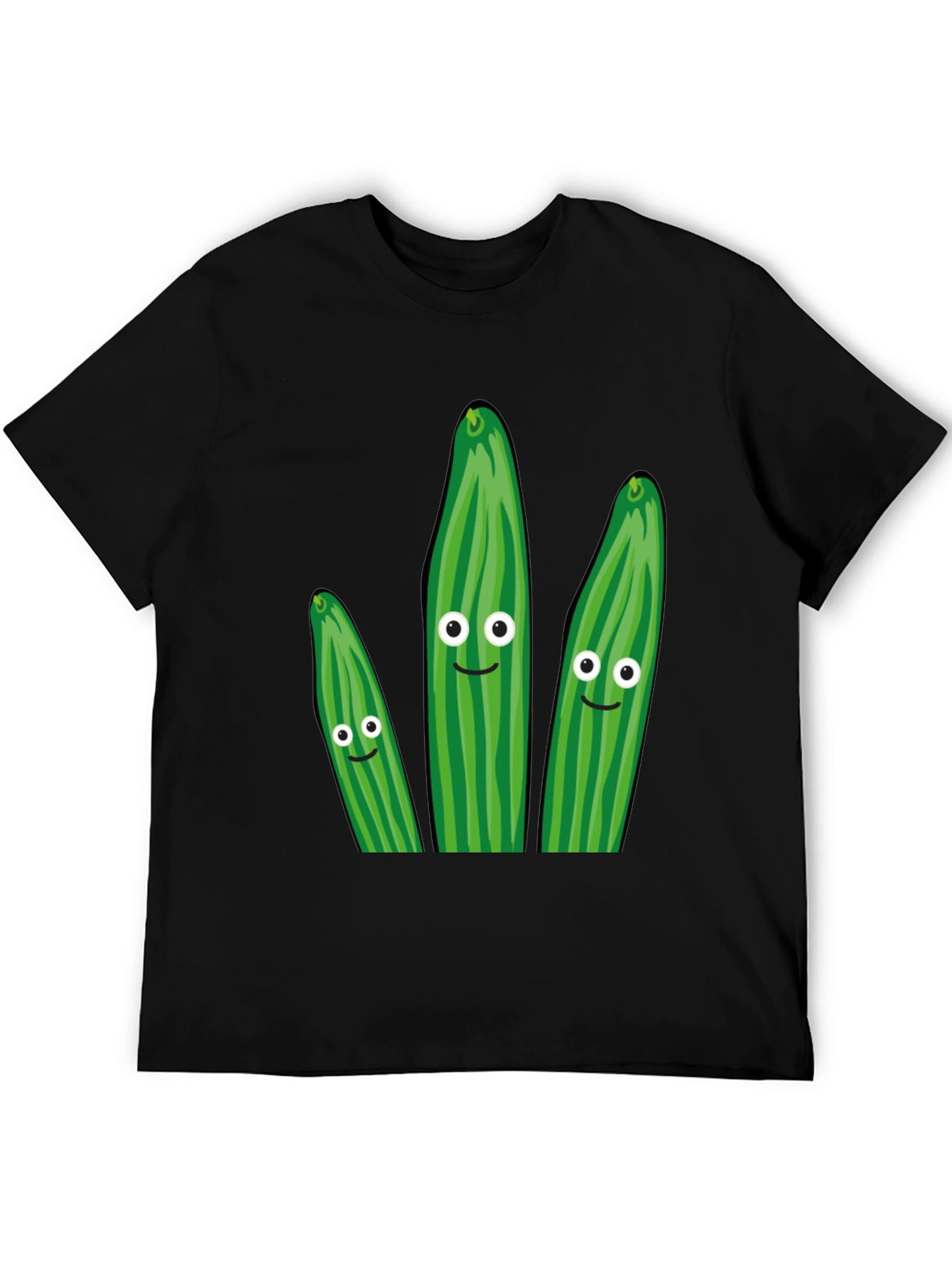 Black Funny Cucumber Graphic T-Shirt - Quirky Novelty Tee view 5