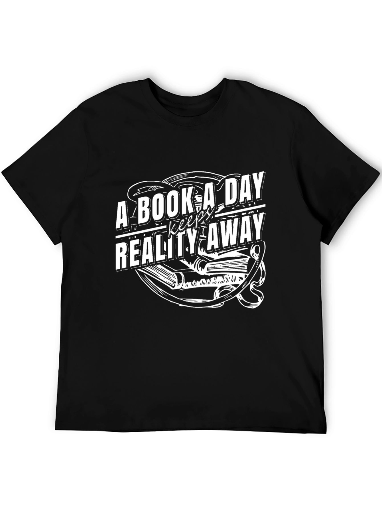 Black Book A Day Keeps Reality Away T-Shirt view 5
