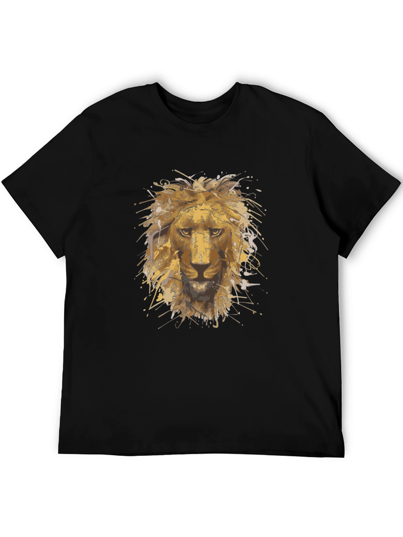 Black Lion Head Graphic T-Shirt - Bold Black Tee view 5