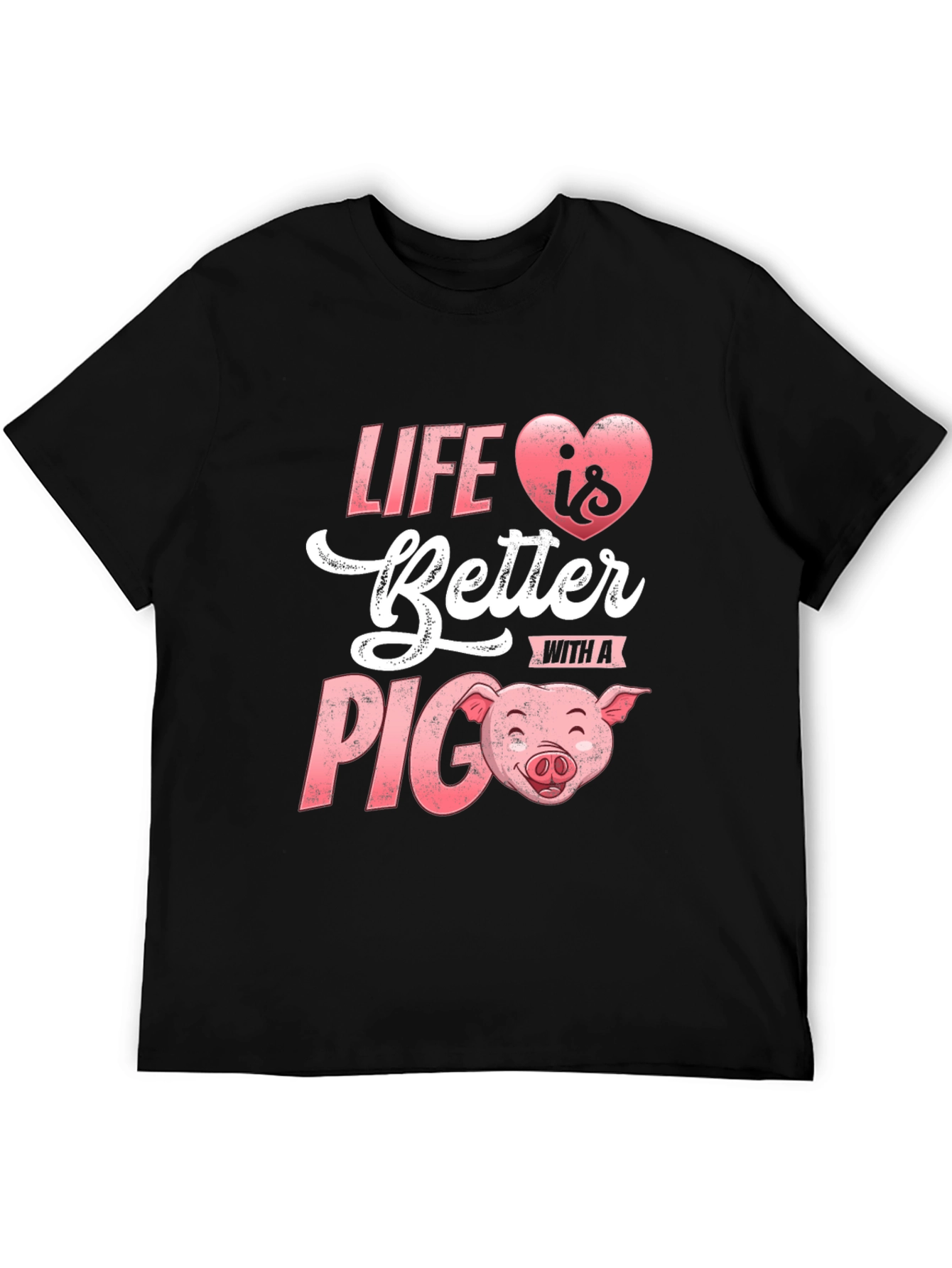 Black Life Is Better With A Pig Graphic T-Shirt view 5