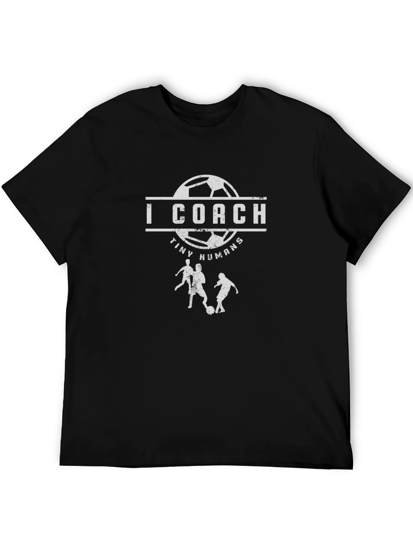 Black I Coach Tiny Humans Graphic T-Shirt - Soccer Coach Gift view 5