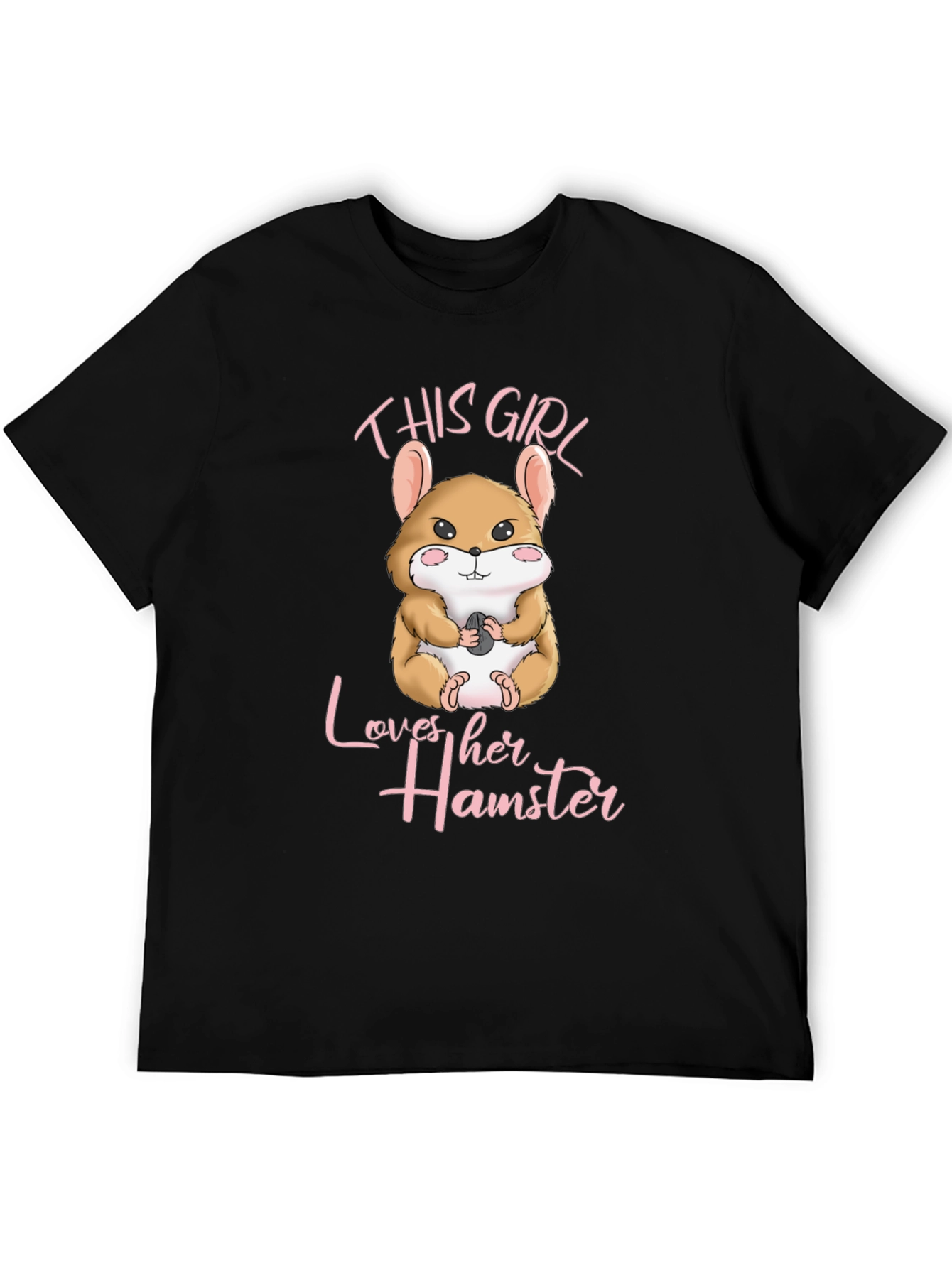Black Cute Hamster Lover T-Shirt view 5