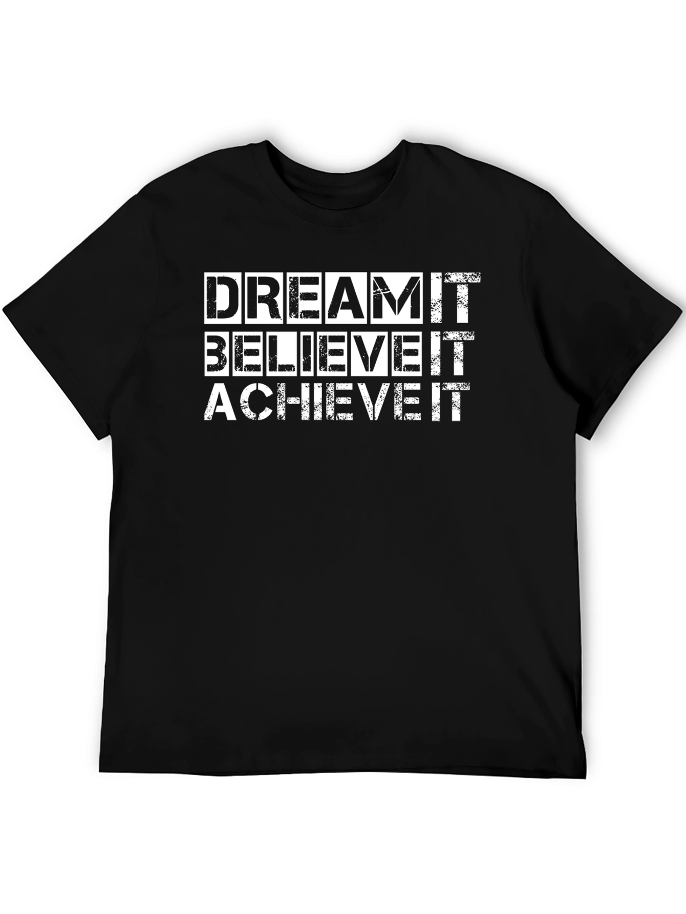 Black Dream Believe Achieve Graphic Tee - Black T-Shirt view 5