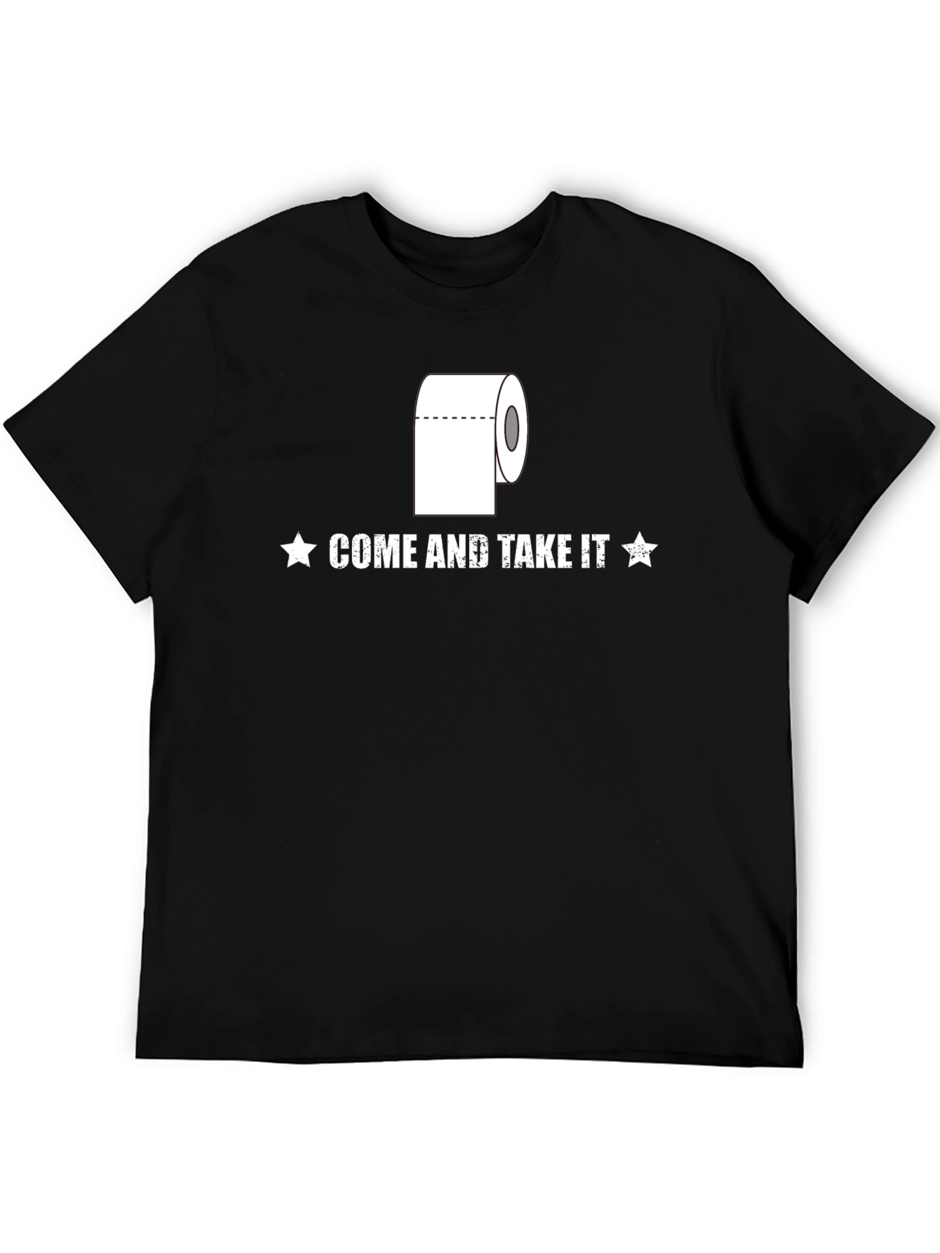 Black Come and Take It Toilet Paper Humor T-Shirt view 5