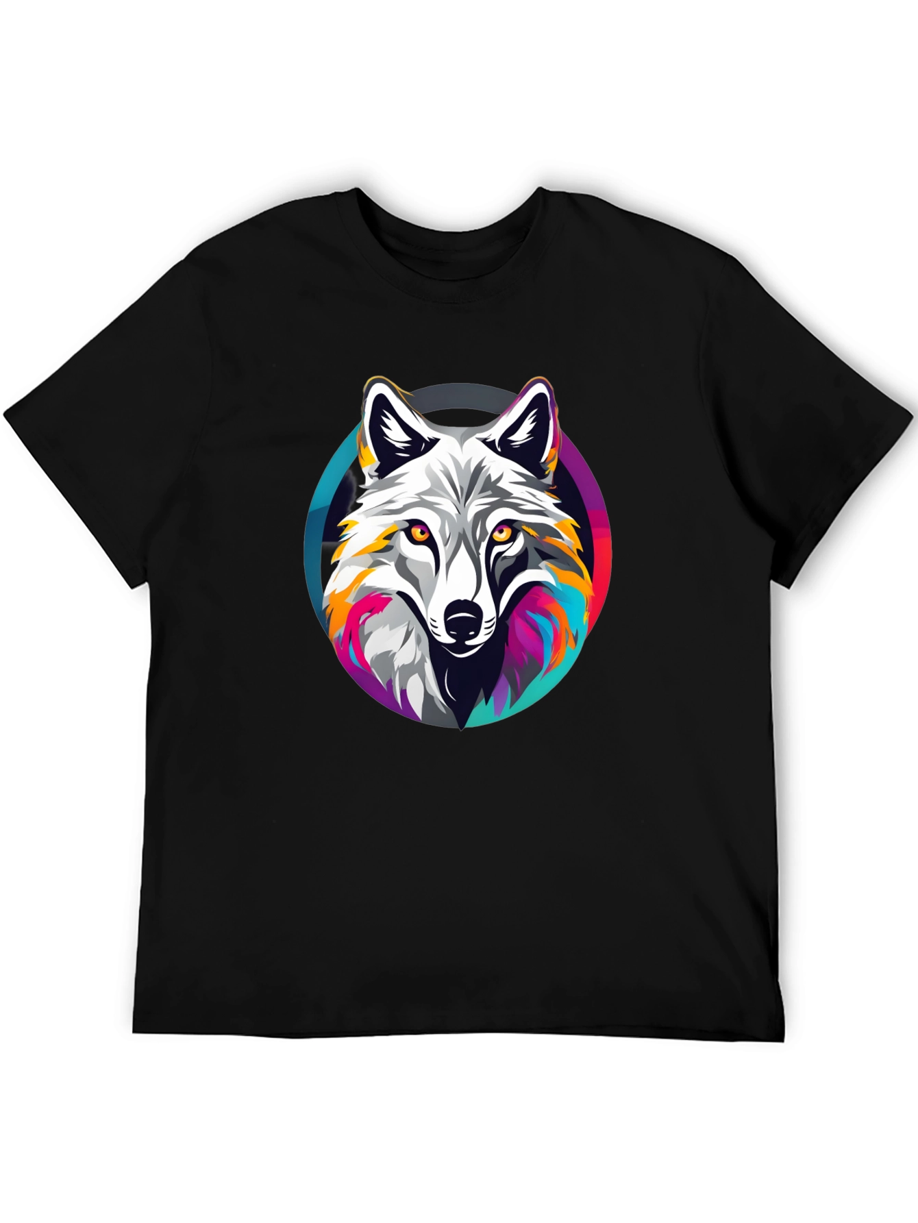 Black Wolf Graphic Tee - Stylish Men's Black T-Shirt view 5