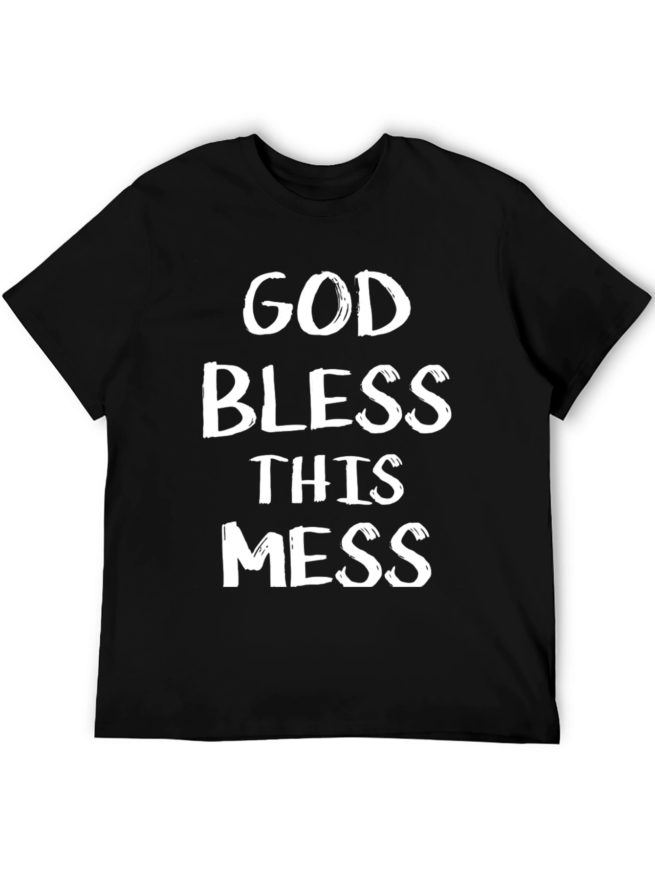 Black God Bless This Mess Black Graphic T-Shirt view 5