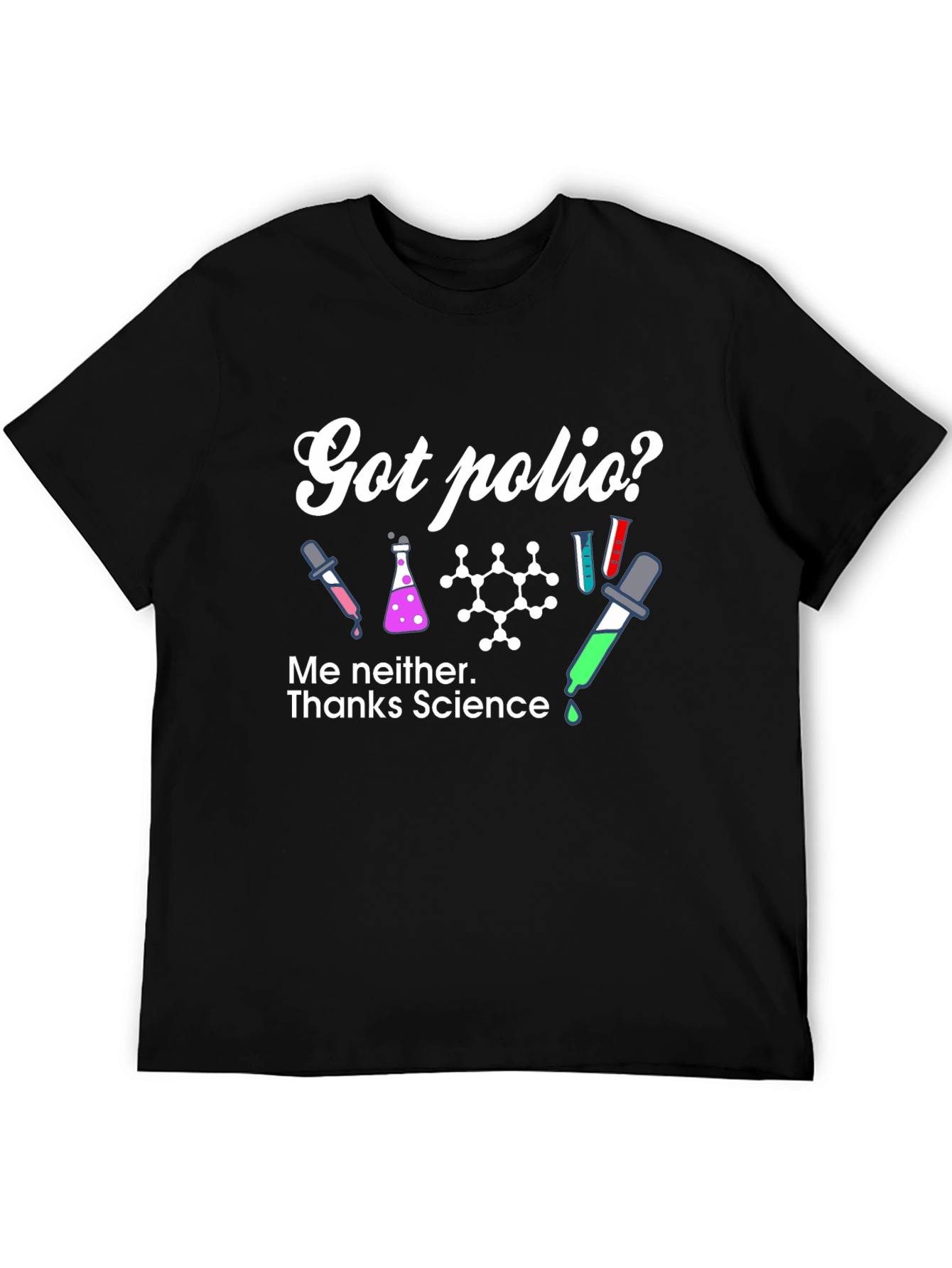 Black Got Polio? T-Shirt, Science Tee view 5