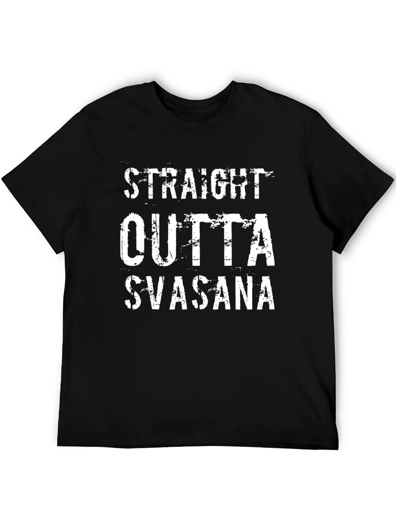 Black Straight Outta Svasana Black T-Shirt view 5