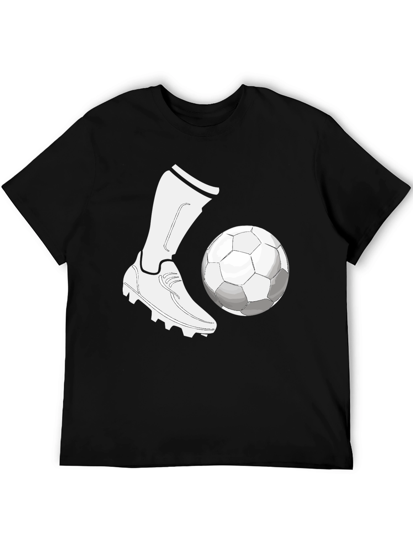 Black Soccer Kick T-Shirt: Sporty Style view 5