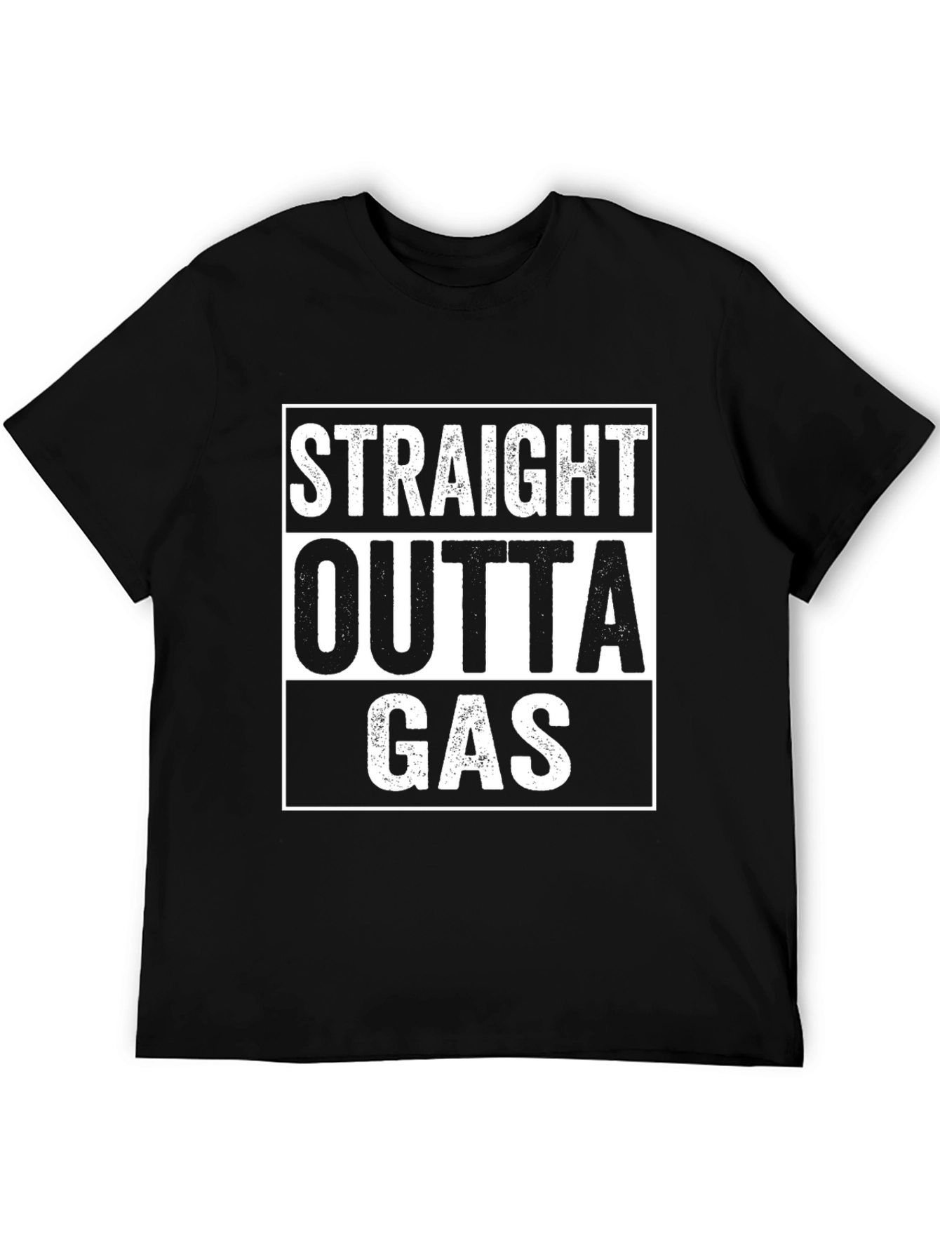 Black Straight Outta Gas Funny Graphic T-Shirt view 5