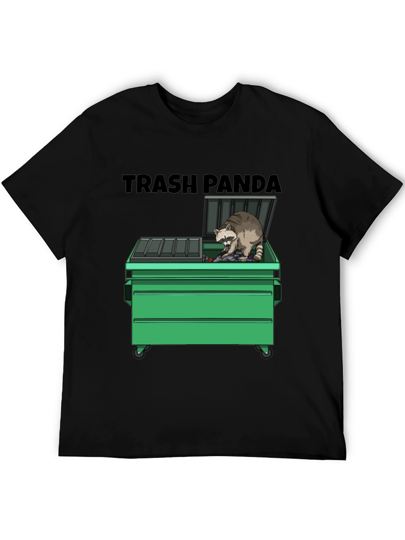Black Trash Panda Graphic T-Shirt - Funny Raccoon Tee view 5