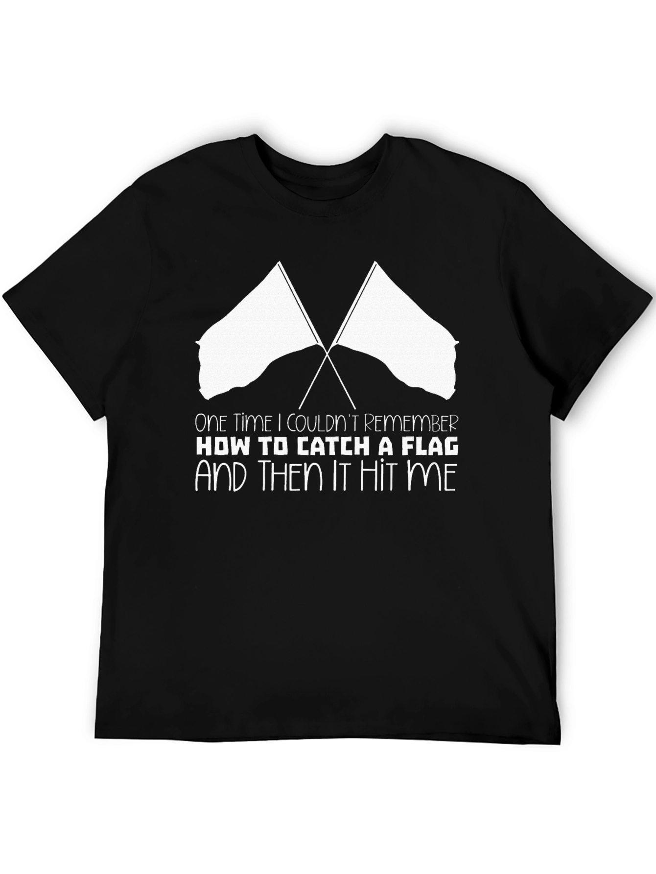 Black Funny Color Guard T-Shirt - Flag Catching Humor view 5