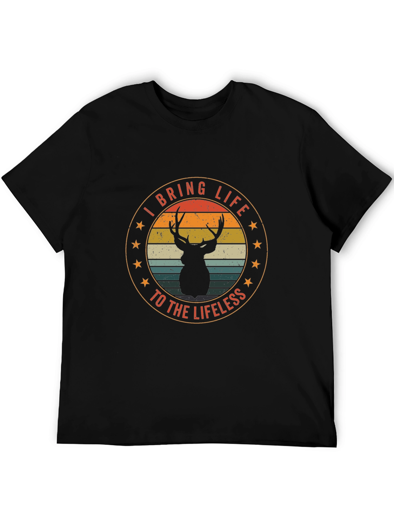 Black I Bring Life to the Lifeless Deer Graphic T-Shirt view 5
