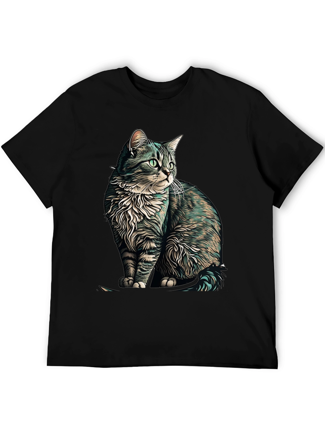 Black Cat Graphic Black T-Shirt view 5