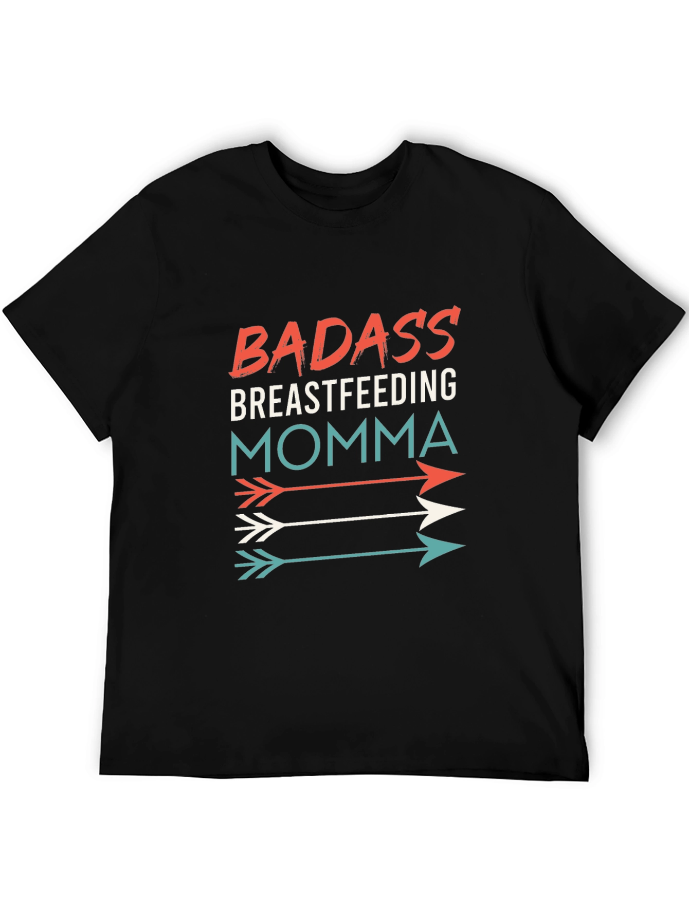 Black Badass Breastfeeding Momma Graphic Tee view 5