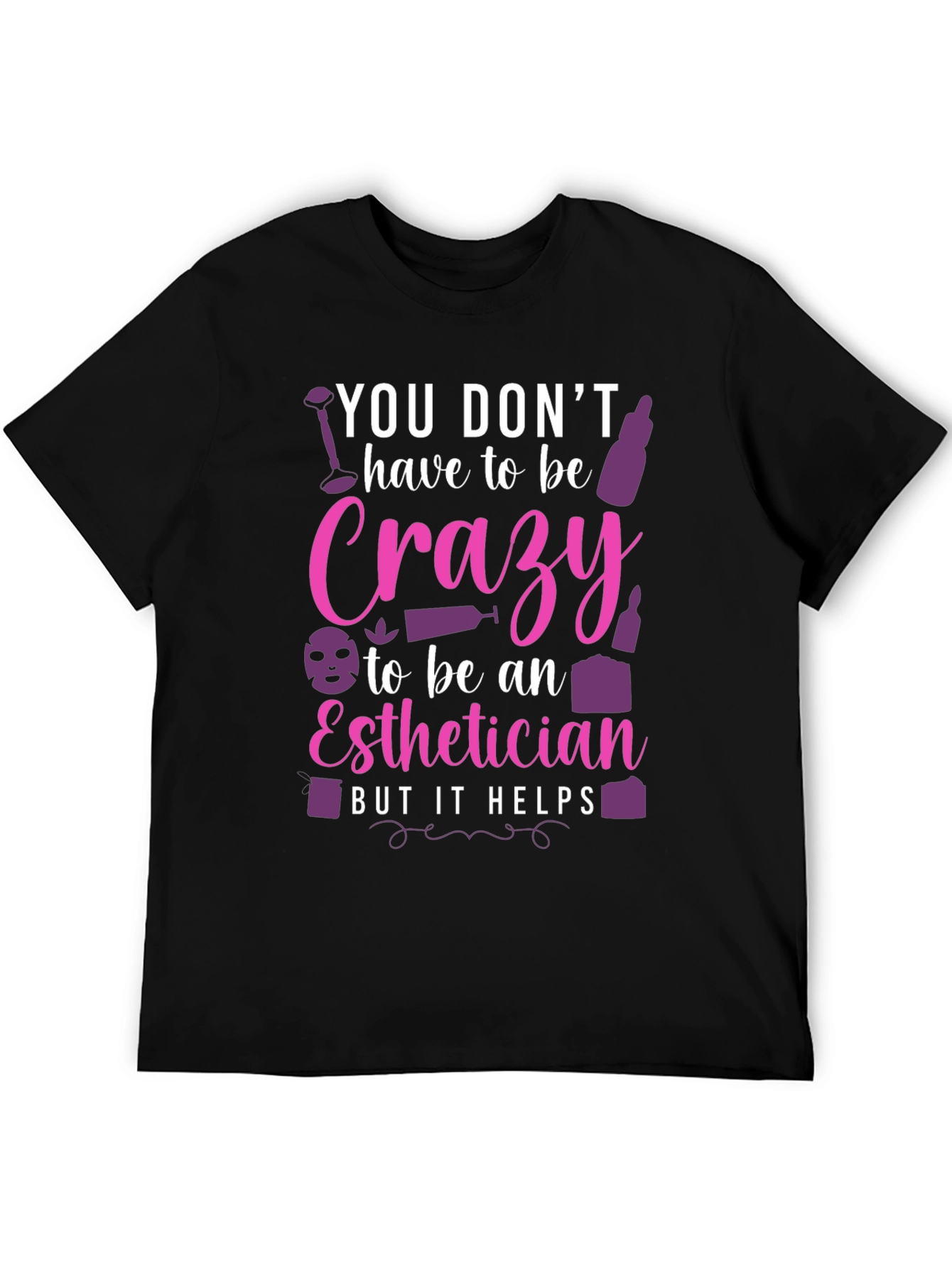 Black Crazy Esthetician Graphic Tee - Unisex view 5