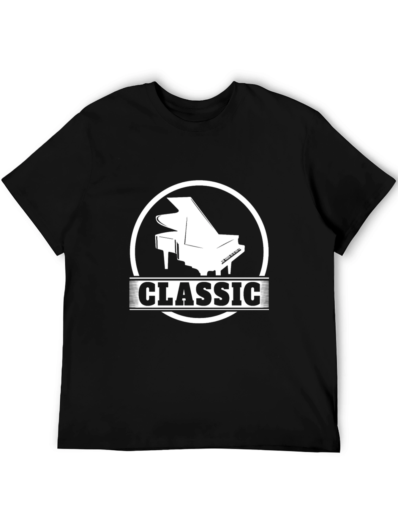Black Classic Piano T-Shirt - Stylish Music Apparel view 5