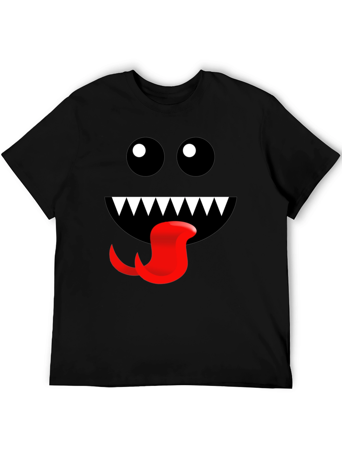 Black Monster Face Graphic Tee - Fun Black T-Shirt view 5