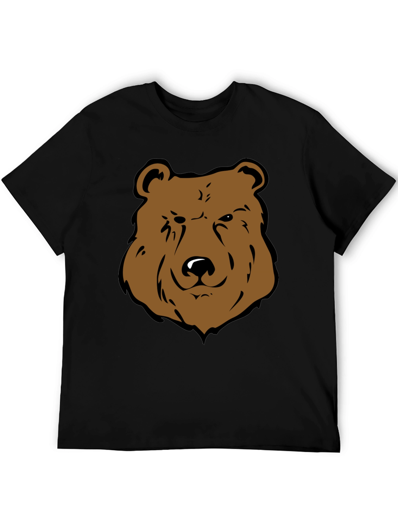 Black Cool Bear Graphic Tee - Black Cotton T-Shirt view 5