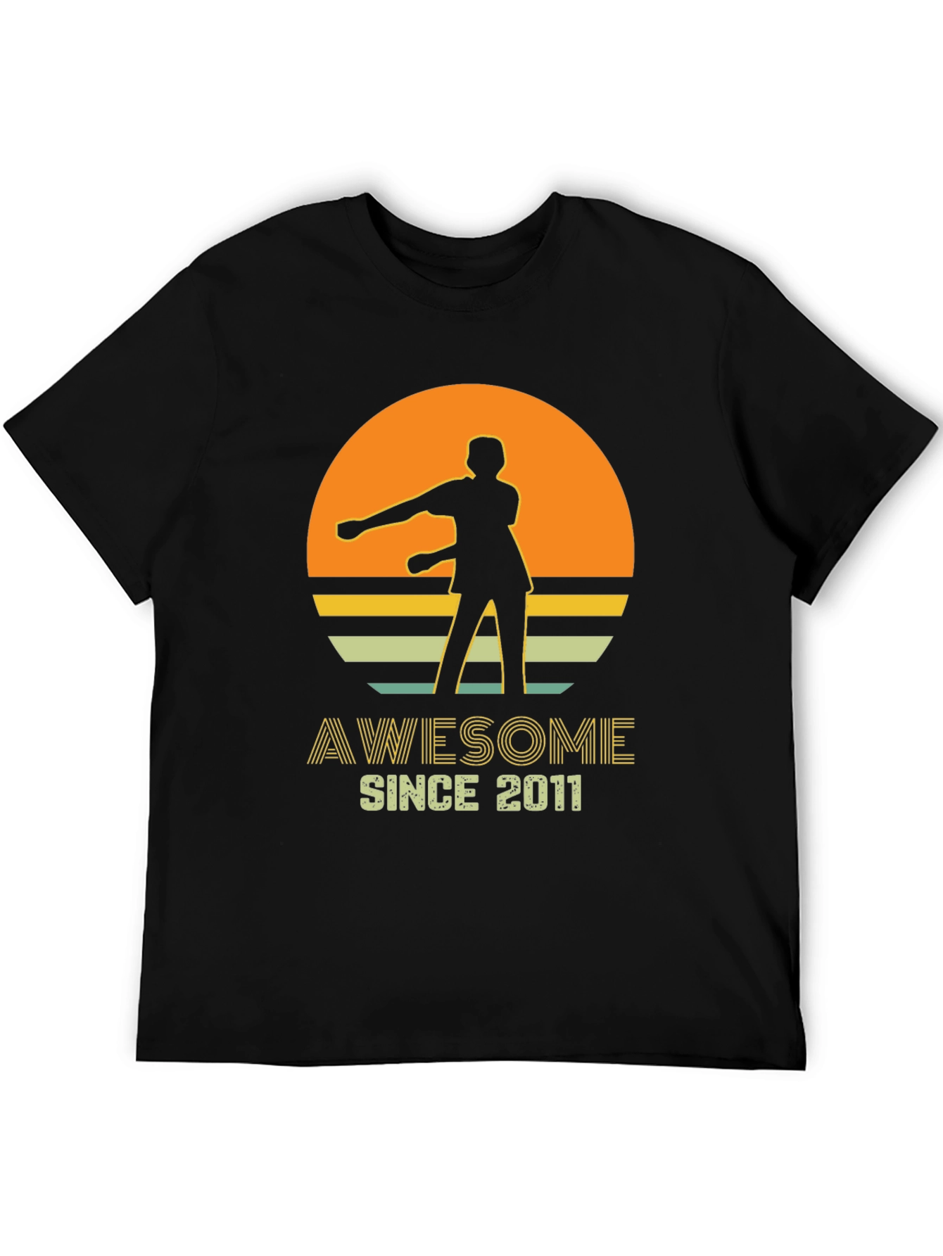 Black Awesome Since 2011 Graphic T-Shirt view 5