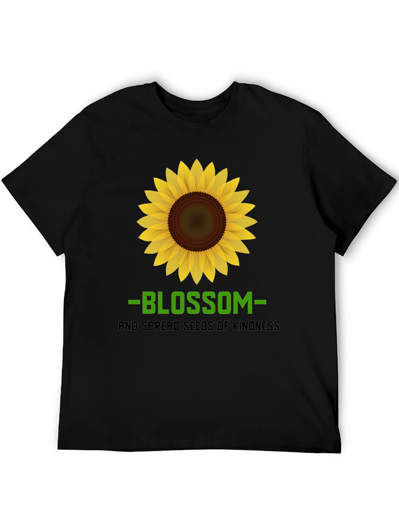 Black Blossom Kindness Graphic Tee - Black Cotton Comfort view 5