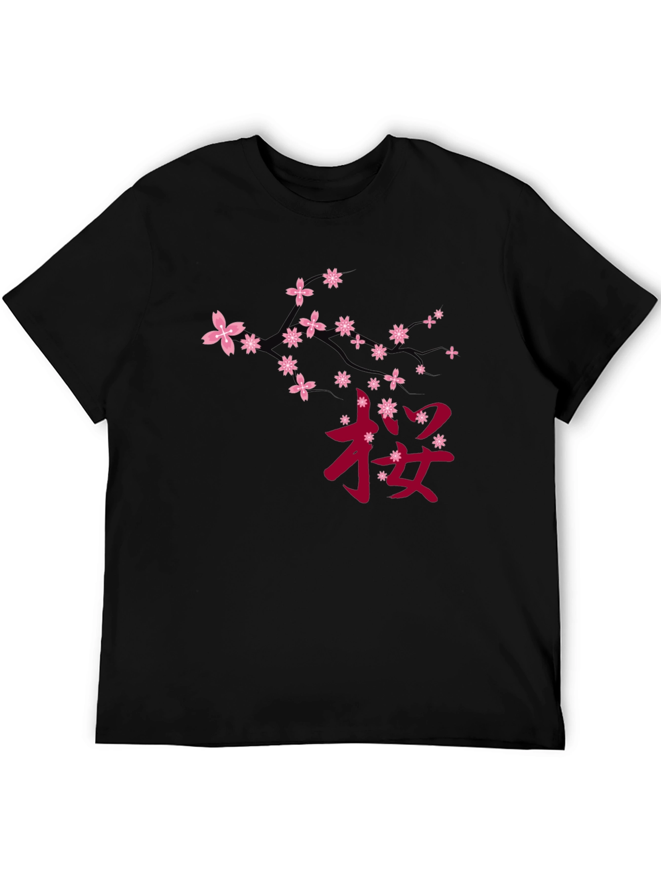 Black Cherry Blossom Graphic Tee - Black view 5