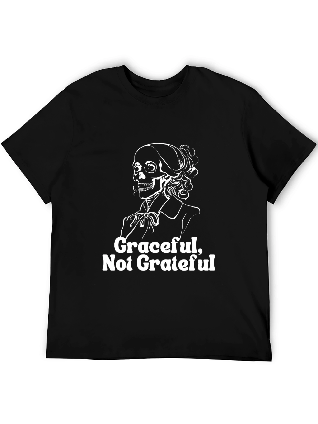 Black Graceful Not Grateful Skeleton T-Shirt view 5