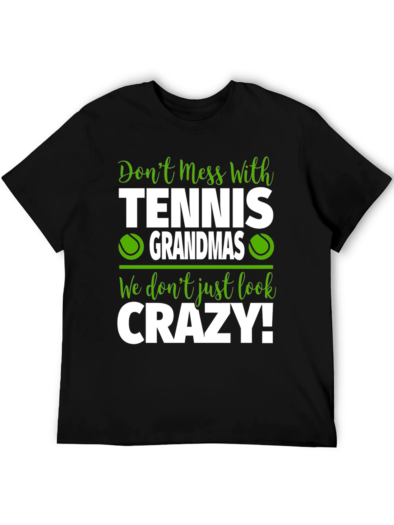 Black Tennis Grandmas Funny Graphic T-Shirt view 5